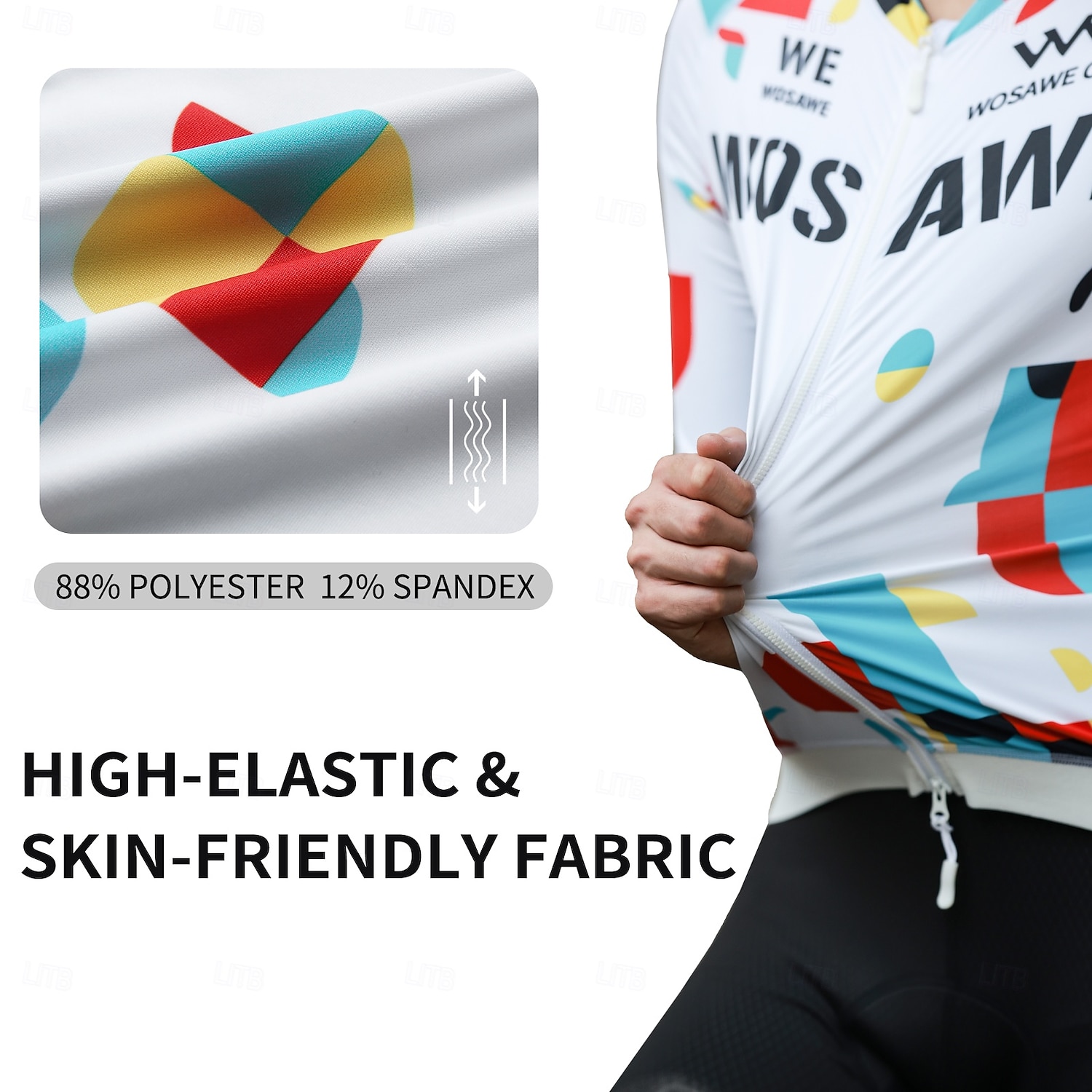 WOSAWE Spring Summer Men's Cycling Long Sleeve Quick Dry Breathable Printed Top Road Cycling Jersey Jacket BD270 2025 - $42.99 –P15