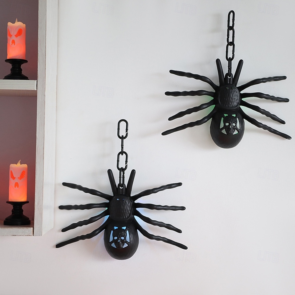 1 kpl halloween-simulaatio iso hämähäkki 7 väriä vaihtava led-valoisa koristevalo sisä- ja ulkotiloihin ravintolahuoneen juhlat kepposet kauhu aavemainen tunnelmavalo 2025 - $6.49 –P5