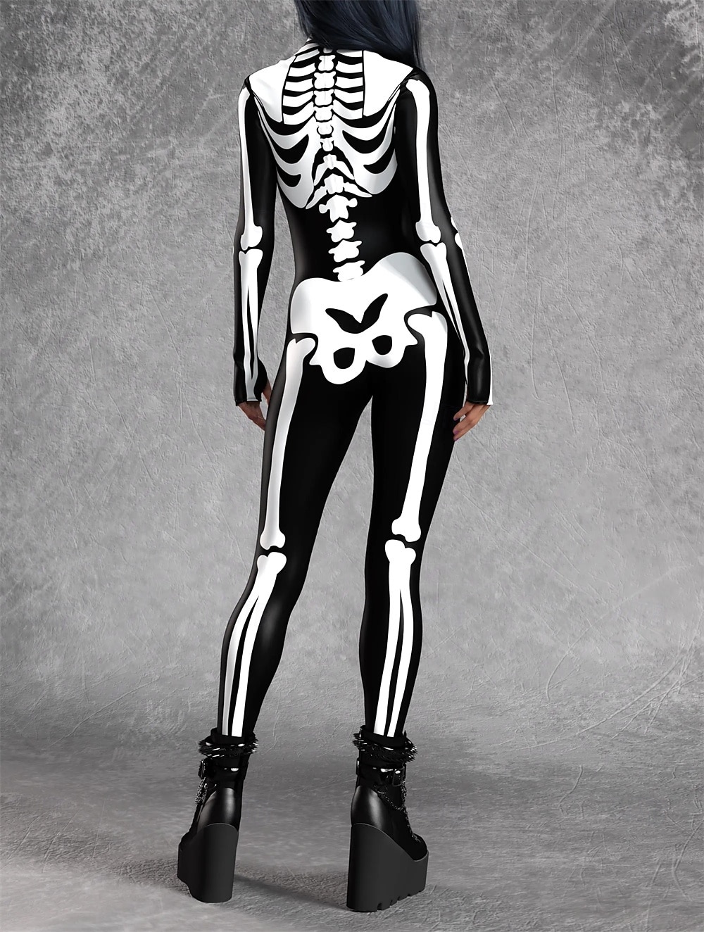 koponya csontváz test halloween csoportos páros jelmezek teljes testes macskaruha ijesztő jelmez férfi női fiú gyermek felnőttek előadás buli klub halloween karnevál halottak napja könnyű 2025 - $29.99 –P8
