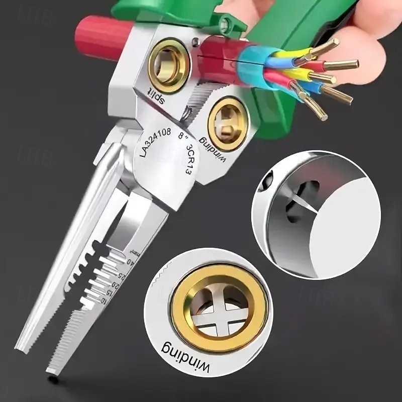 7 in 1 Multi-Functional Wire Stripper Scissor Multi-Functional Pliers with Needle Nose, Cutting, Crimping, and Stripping Blades for Wire Stripping & Crimping Tool 2025 - $41.99 –P4