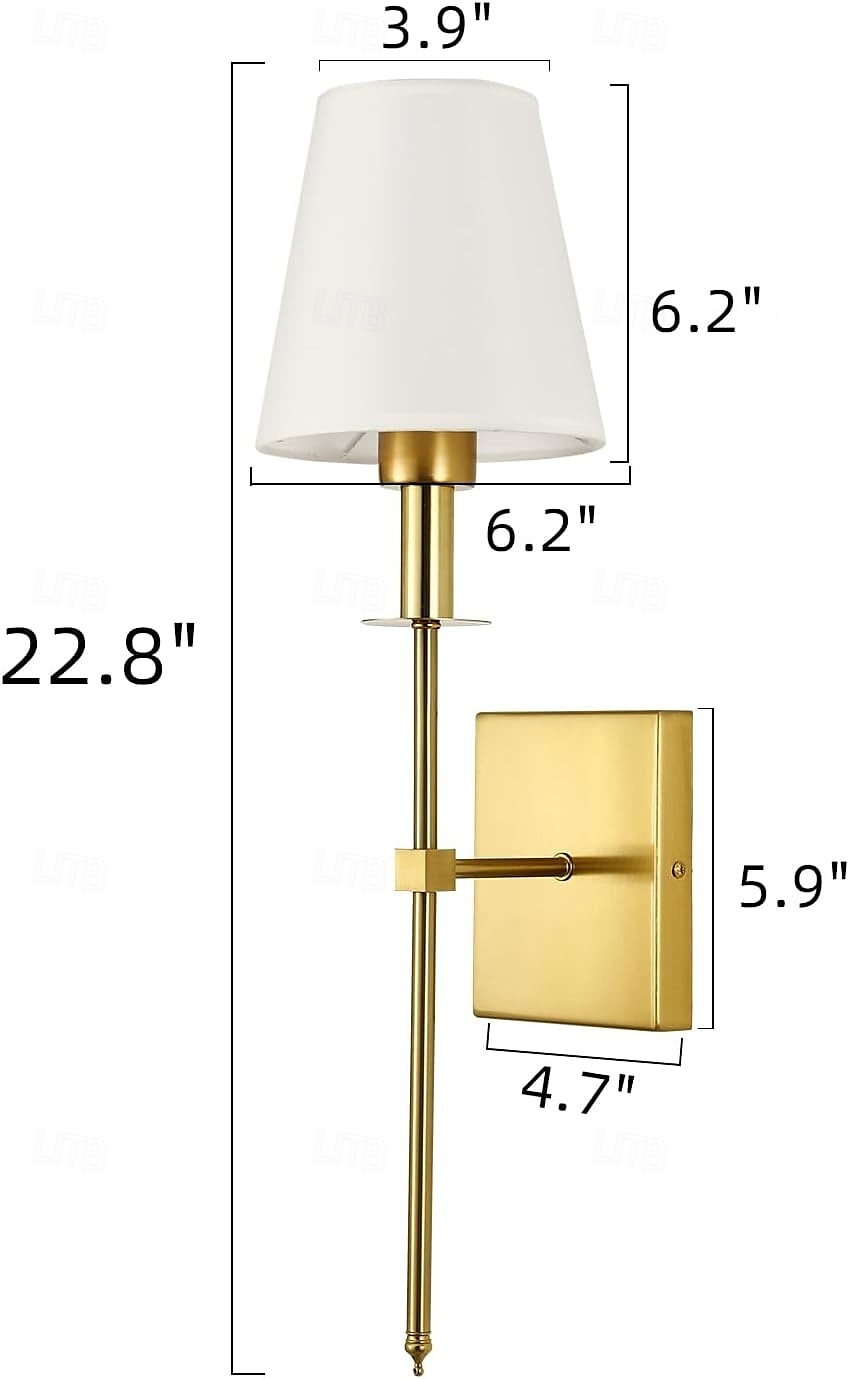 Retro zlaté nástěnné noční lampičky, svícny, nástěnné lampy do ložnic s látkovým stínidlem do ložnice, obývacího pokoje, chodby a kuchyně 2025 - $28.99 –P1