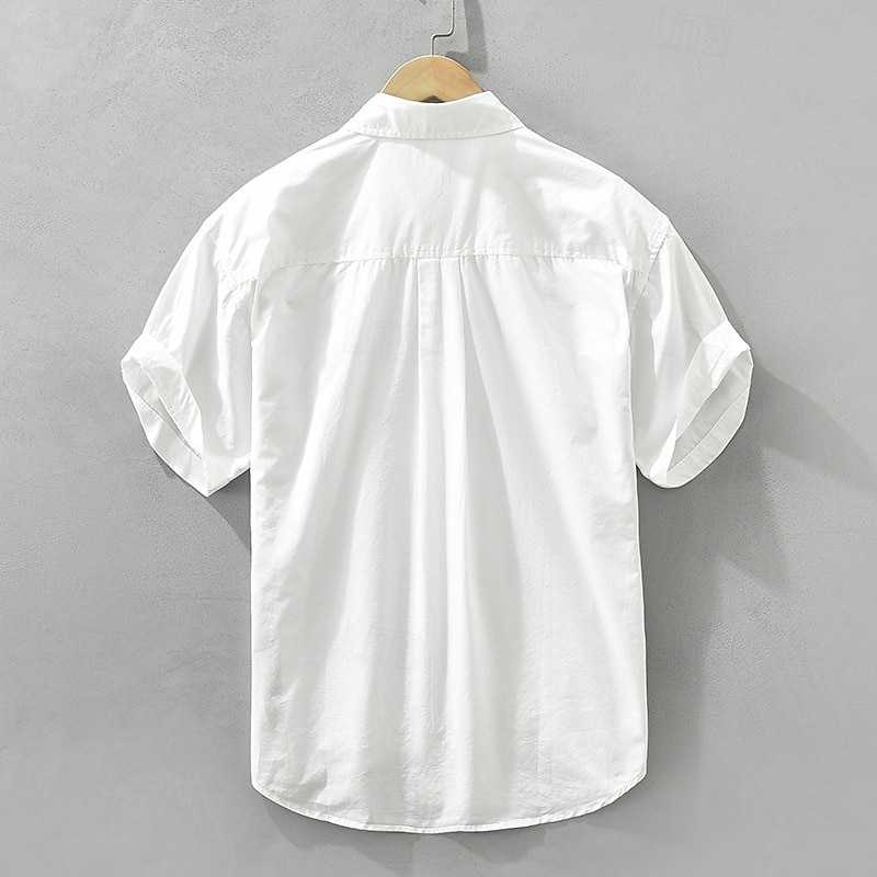 Per uomo Camicia Camicia di lino Camicia casual Camicia con Bottoni Camicia di cotone Rombi Vacanza Streetwear Nero Bianco Manica Corta Collo ripiegato Estate Abbigliamento Stampato del 2025 a $44.99 –P2