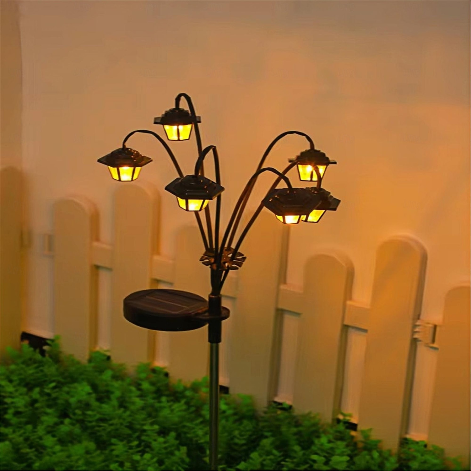 Solar Lights Retro Lantern Decorative Light Solar-Powered 6led Retro Street Lamp Shaped Decorative Light Suitable For Garden Courtyard 1pc 2025 - $14.99 –P5