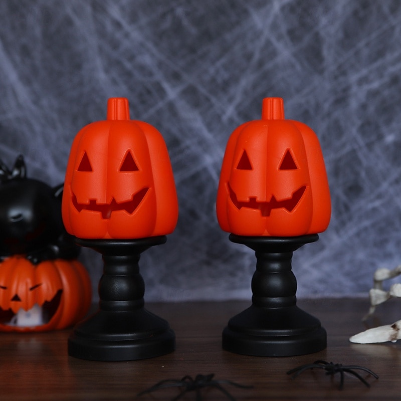 2 stk. halloween gresskarlykt hjemdekorasjon rekvisitter elektronisk stearinlys spøkelsesfestival festartikler bar hjemsøkt husdekorasjoner nattlys svart katt hodeskalle øyeeplelys 2025 - $11.49 –P13