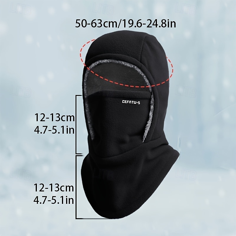 Termisk balaklava for menn og kvinner, vindtett skihette med hørselbeskyttelse for utendørssport, sykling, fisking, fotturer, reiser - strikket polyesterstoff, maskinvaskbar 2025 - $27.99 –P4