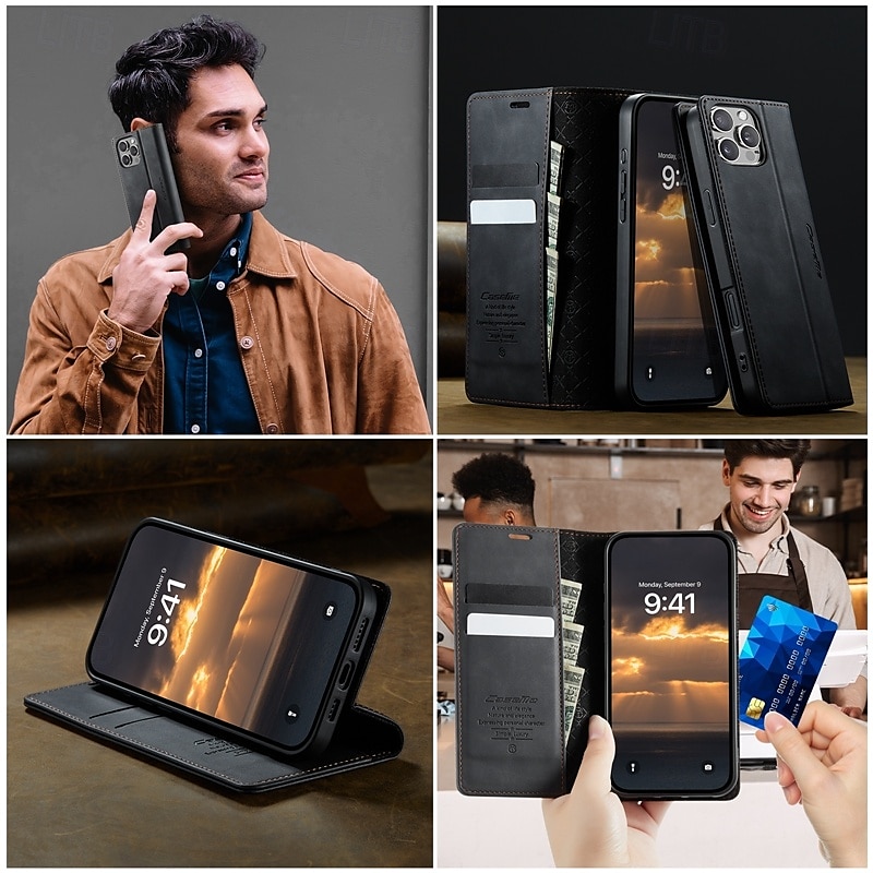Phone Case For iPhone 16 Pro Max Plus iPhone 15 14 Pro Max Plus iPhone 13 12 Pro Max Mini Wallet Case with Stand Holder Magnetic Card Slot Retro TPU PU Leather 2025 - $17.99 –P8