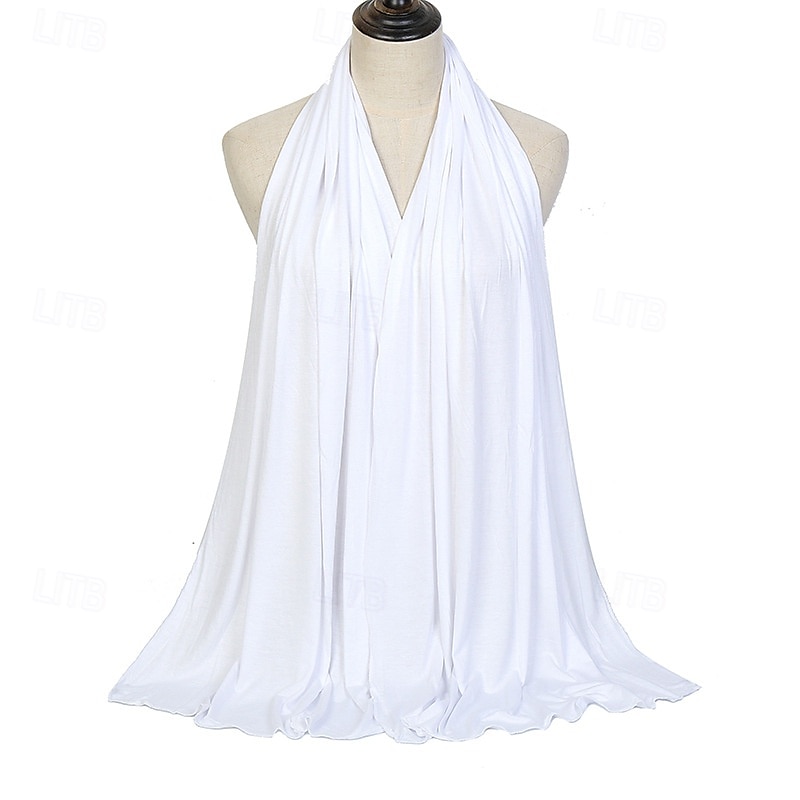 Damen Rechteckiger Schal Straße Täglich Date Gris Schwarz Weiß Schal Einfarbig 2025 - $17.49 –P4