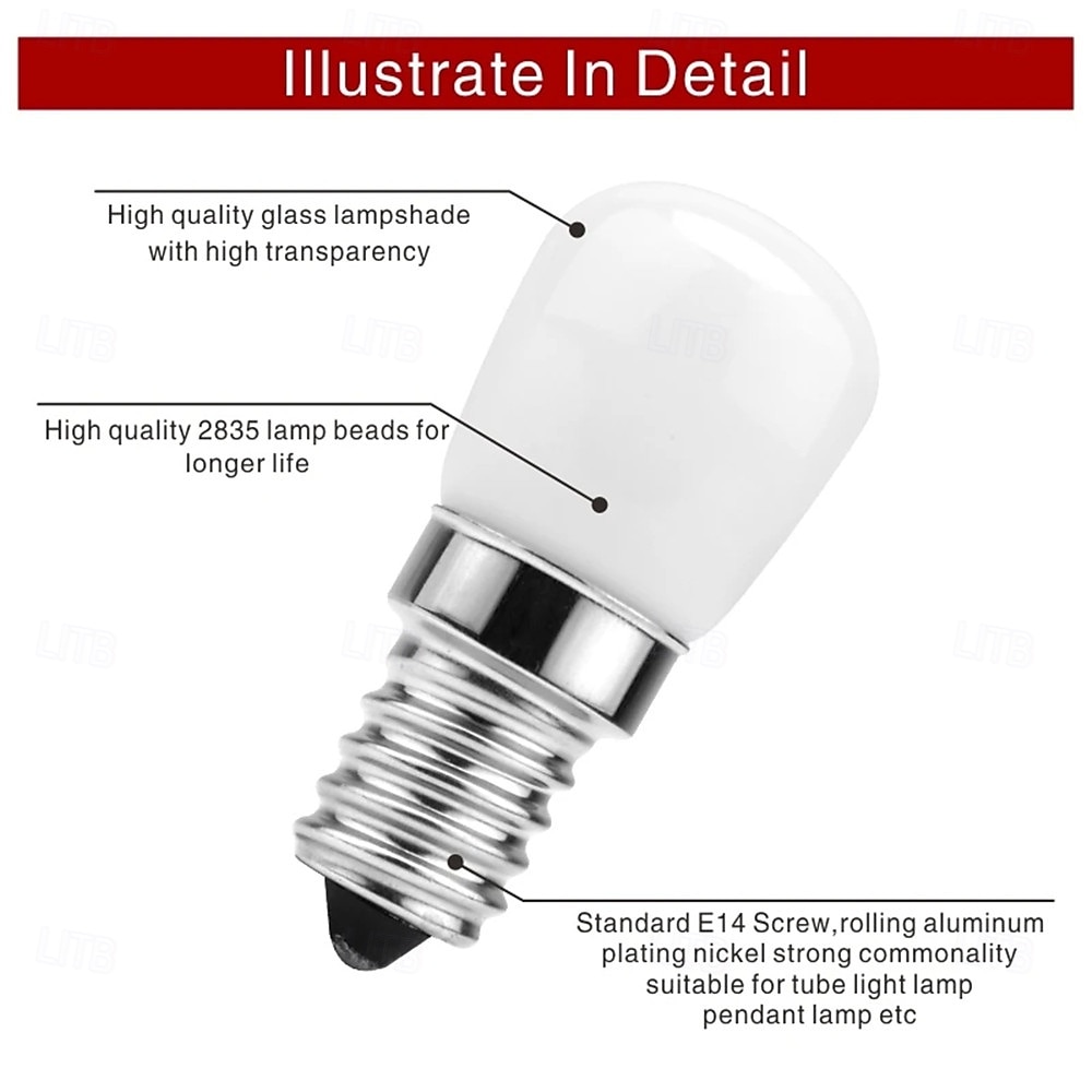 10 Pcs 2W E14 LED Fridge Light Bulb Refrigerator Corn bulb AC 220V LED Lamp White/Warm white SMD2835 Replace Halogen Light 2026 - $30.99 –P2