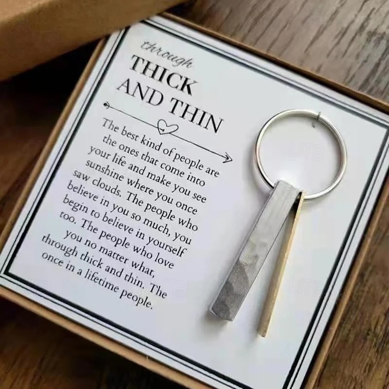 Through Thick and Thin Keychain Best Friend Gift Simple and Elegant Keyring Keychain Pendant Portable Backpack Charm Creative and Stylish Friendship Token 2025 - $7.99 –P1