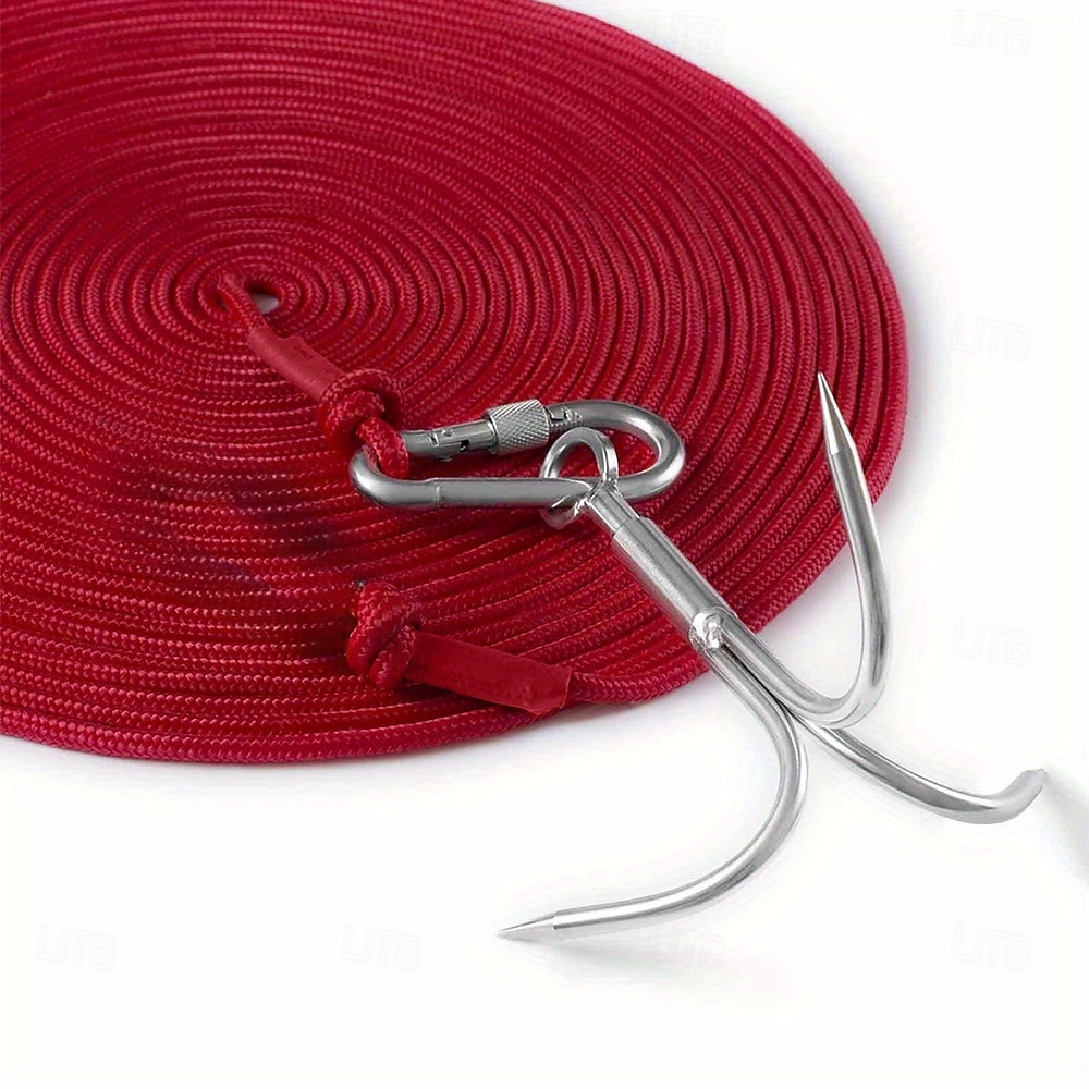 1 gancho de agarre con cuerda de nailon de 32,8 pies: equipo resistente para la pesca con imán y la extracción de ramas de árboles. Incluye mosquetón doble para una máxima versatilidad. 2025 - $10.99 –P7