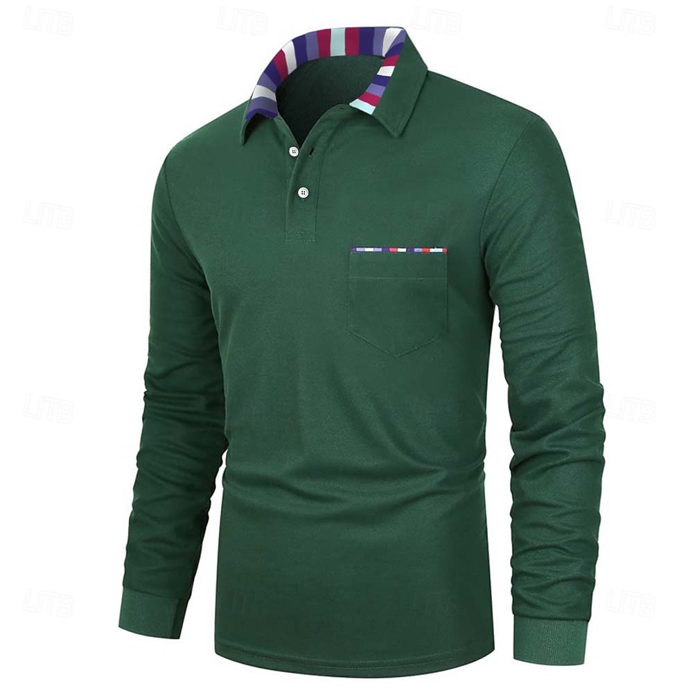 Homme Polo Chemise de golf Occasionnel Fête Classique manche longue Mode Basique Uni Séchage Rapide Été Coupe régulière Grise Polo de 2026 ? $17.99 –P5