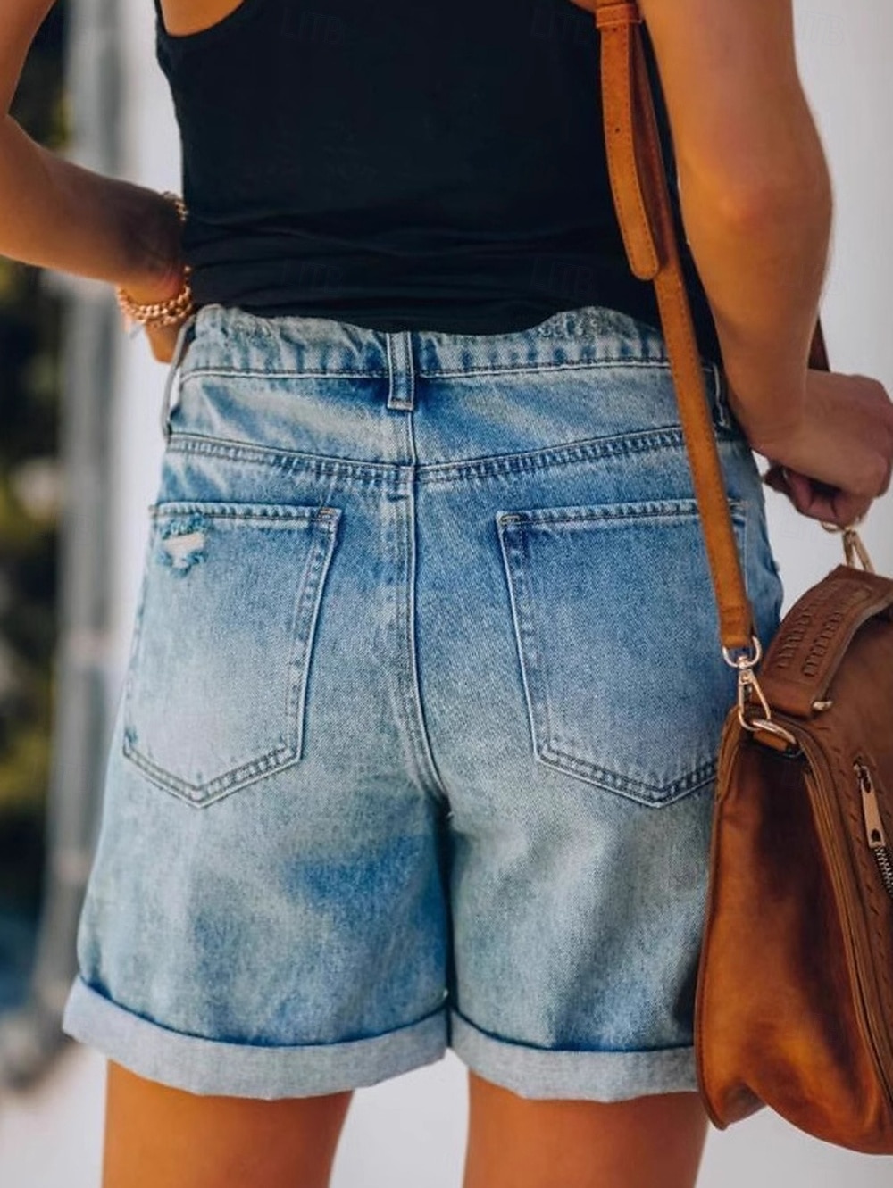 Dame Shorts Fritid Komfort Kort Naturlig عادي Lomme Utskjæring comfy Sport & Utendørs Fritid / hverdag Blå Sommer Normal 2025 - $20.99 –P4
