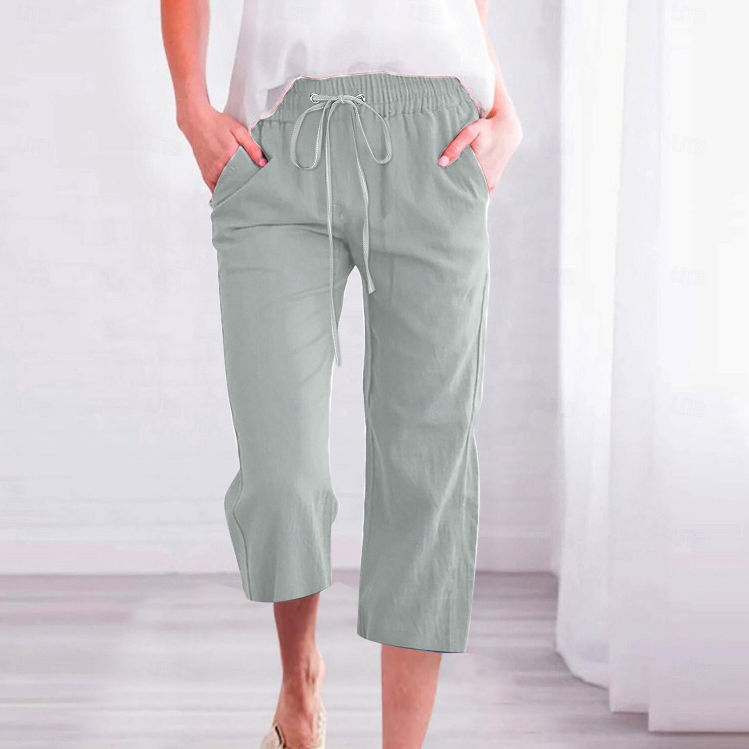 Femmes Chinos Vacances ancien Style Ethnique Longueur mollet Taille haute Uni Ceinture Élastique Confortable Doux Non Elastique Formel Vacances Rue Bleu Violet Orange Vert Été Printemps Automne Coupe de 2025 ? $26.99 –P5