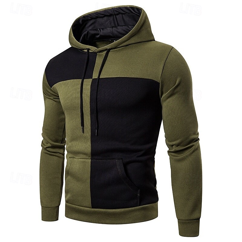 Per uomo Felpa con cappuccio Felpa con cappuccio a zip intera Felpa con cappuccio in pile Nero Verde militare Rosso Blu marino Blu Con Cappuccio Blocco di colori Patchwork Blocco di colore Sport del 2025 a $23.99 –P5