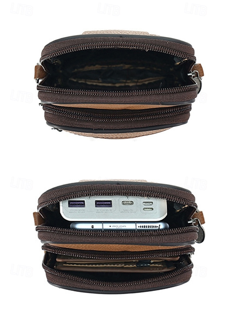 Geantă de umăr crossbody din piele pentru bărbați, cu design multi-buzunare, geantă mică de călătorie și geantă de talie pentru uz zilnic casual și activități în aer liber 2026 - $14.99 –P10