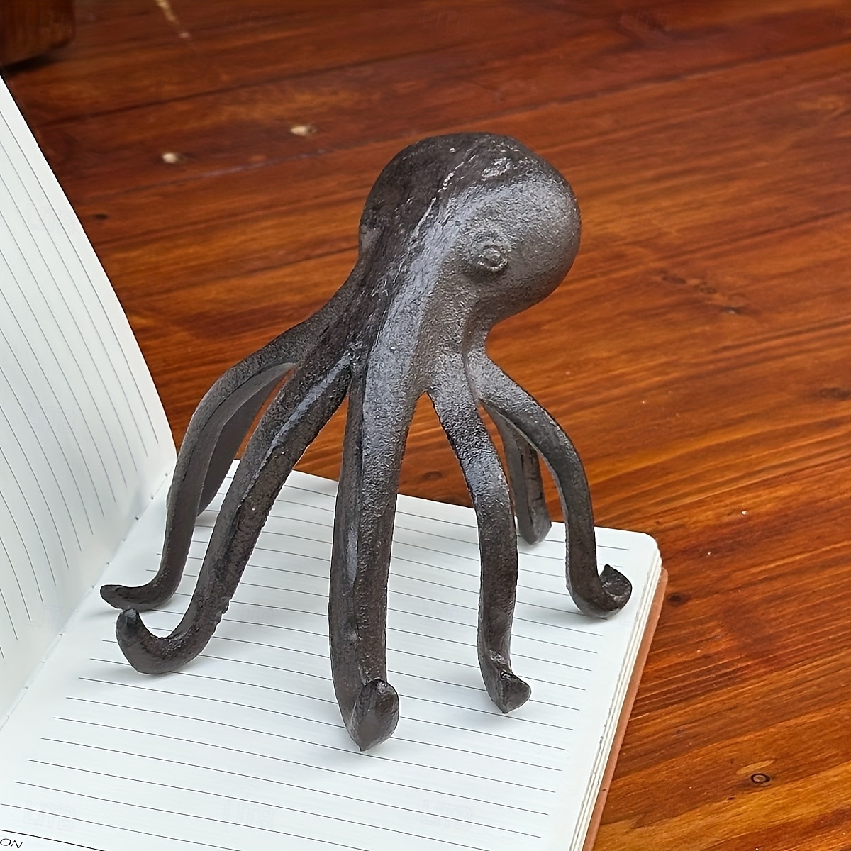 versatile polpo in ghisa - statuetta decorativa a tema nautico porta telefono - statua artistica in metallo non necessita di elettricità per interni &uso esterno natale halloween ringraziamento san del 2025 a $24.99 –P6