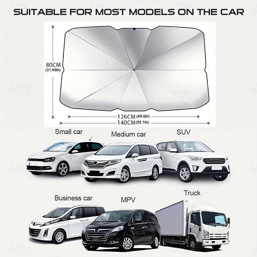 Parasol anti-UV para parabrisas delantero de coche, bloqueador solar, aislamiento térmico, visera plegable para aparcamiento en verano, protección interior 2025 - $15.49 –P4