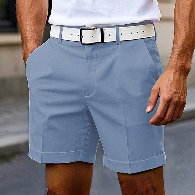 Herre Dress Shorts Burmuda shorts Arbeidshorts Lomme عادي Komfort Knelengde utendørs Virksomhet Mote Fritid Svart Hvit 2025 - $23.99 –P7