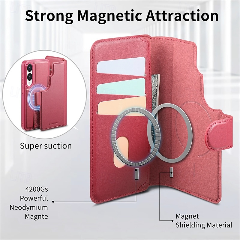 Phone Case For Samsung Galaxy S25 S25 Plus S25 Ultra S24 Ultra S24 Plus S24 Magnetic Adsorption Wallet Case Flip Cover with Stand Holder Detachable Support Wireless Charging Retro PC PU Leather 2025 - $21.99 –P3