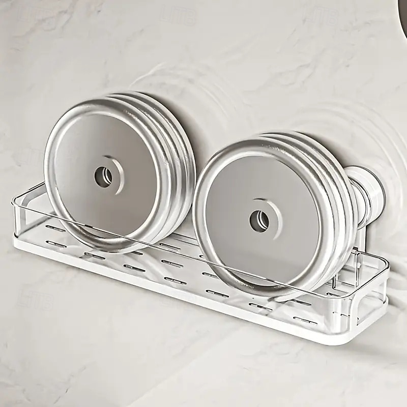 mensola da bagno con ventosa montata a parete, mensola impermeabile per cosmetici con drenaggio, perfetta per il bagno &organizzazione della cucina del 2025 a $29.99 –P5