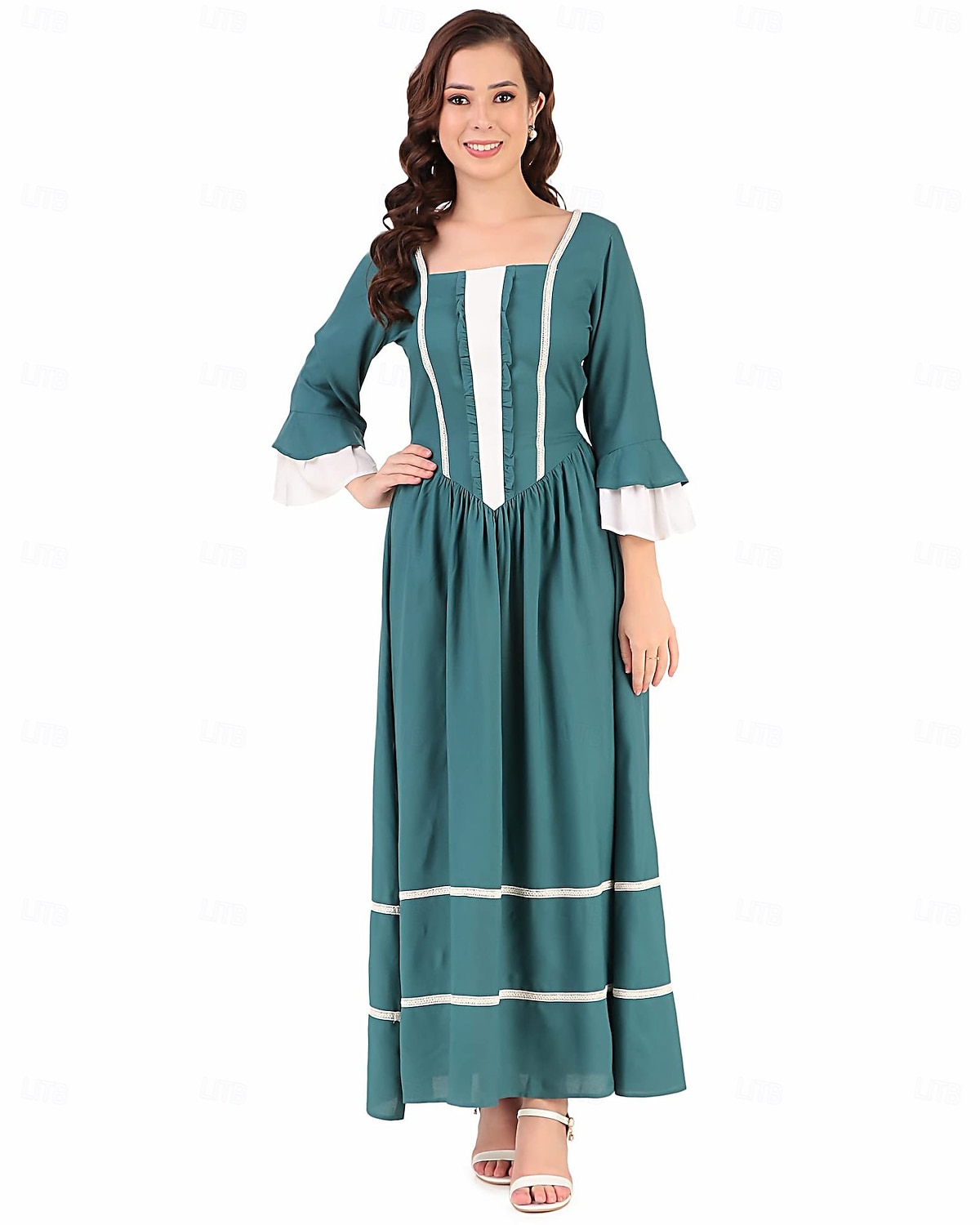 A 250-a aniversare a SUA secolul al 19-lea Anii 1800 Rochie de prerie Fata de la tara Fata Pionier Colonial Pionier Războiul Revoluționar Costume de fancy Pentru femei Halloween Carnaval 4 iulie 2026 - $42.99 –P18