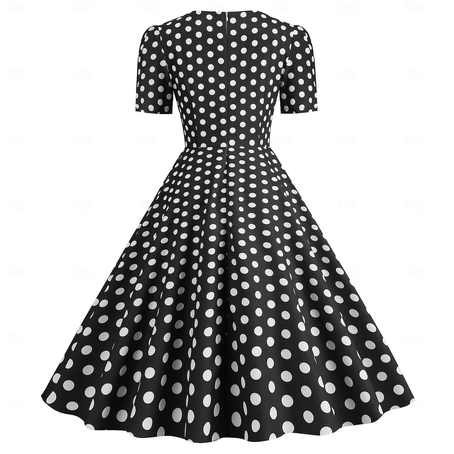 Retro 50. léta Rockabilly Ke kolenům Šaty Houpací šaty Flare šaty Kostkovaný Vzor gingham Puntíkované Dámské Karneval Plesová maškaráda Dovolená Na den Retro tematická párty Dospělí Šaty Jaro léto 2025 - $24.99 –P10