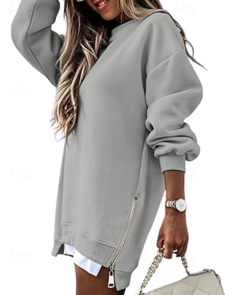 Per donna Felpa Pullover Felpe Semplice Casual Manica Lunga Girocollo Top Regolari Streetwear Ferie Patchwork Nero Beige Grigio Autunno Inverno del 2025 a $26.99 –P5