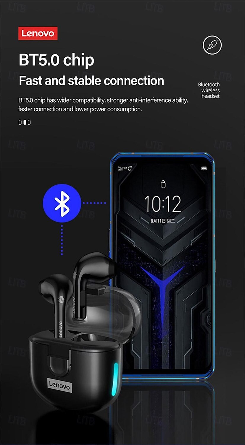 Lenovo LP12 True Wireless Headphones TWS Earbuds In Ear Bluetooth5.0 Stereo with Charging Box Built-in Mic for Apple Samsung Huawei Xiaomi MI  Everyday Use Traveling Cycling Mobile Phone 2025 - $31.99 –P7