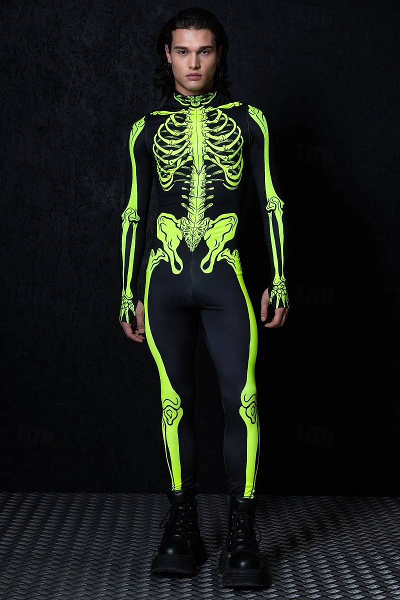 koponya csontváz test halloween csoportos páros jelmezek teljes testes macskaruha ijesztő jelmez férfi női fiú gyermek felnőttek előadás buli klub halloween karnevál halottak napja könnyű 2025 - $29.99 –P7