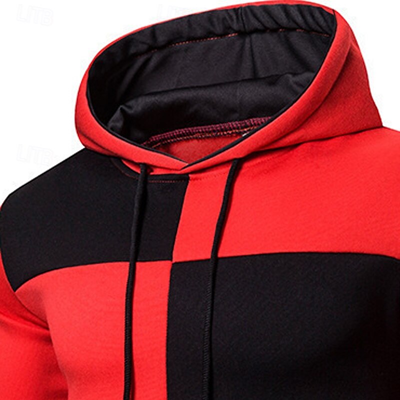 Per uomo Felpa con cappuccio Felpa con cappuccio a zip intera Felpa con cappuccio in pile Nero Verde militare Rosso Blu marino Blu Con Cappuccio Blocco di colori Patchwork Blocco di colore Sport del 2025 a $23.99 –P8