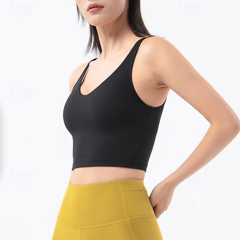 Damskie Top do jogi Stanik sportowy Bielizna Střední podpora Nagi Jednolity/zwykły kolor Sport Odzież sportowa Srebrny Czarny Pilates Zumba Bieganie 2026 - $26.99 –P3