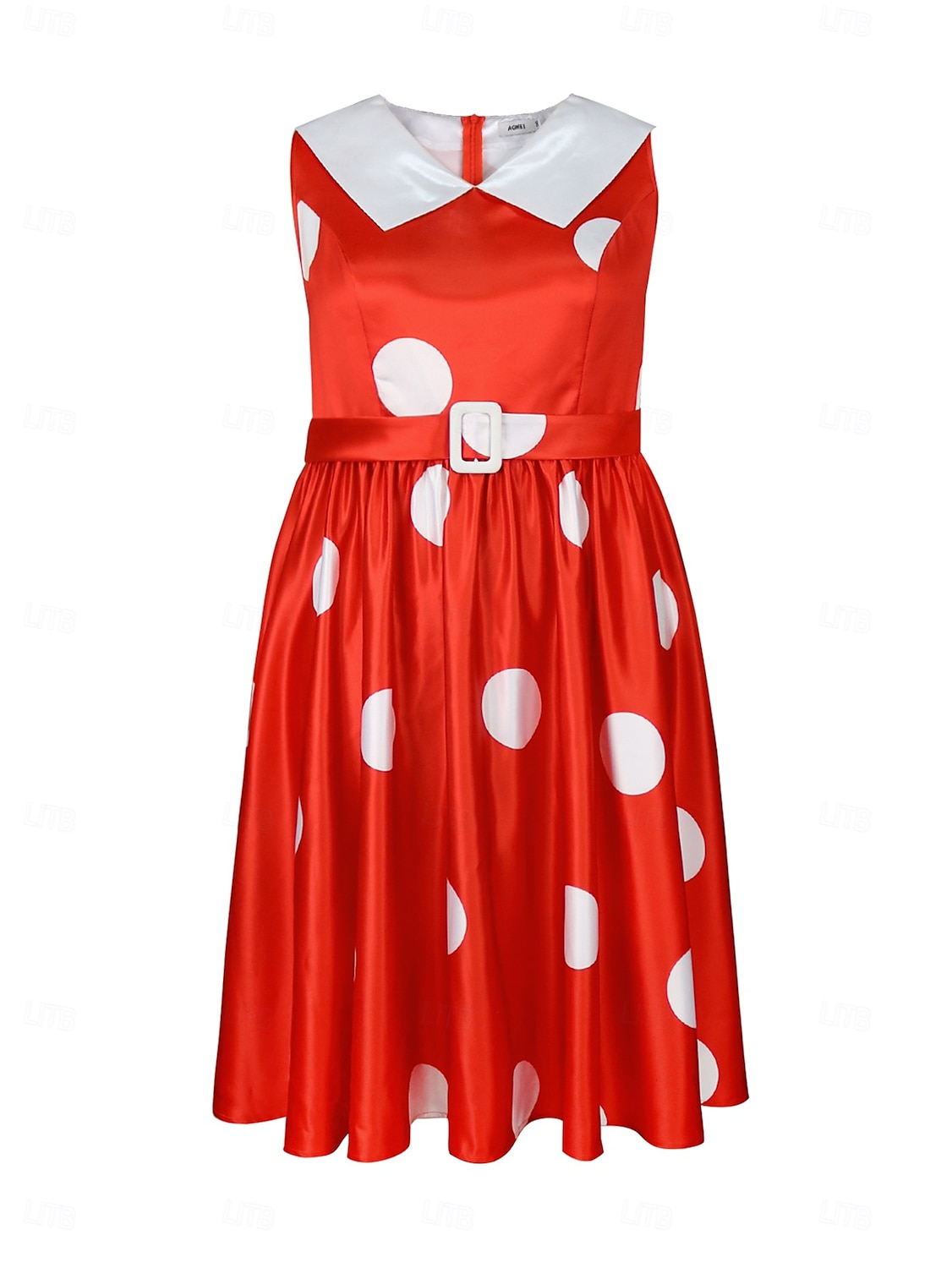 Retro 50. léta Rockabilly Polední Šaty na šaty Flare šaty Větší velikosti S páskem Puntíky A-Linie Dámské Dovolená Čajový dýchánek Retro tematická párty Dospělé Šaty Pásek Jaro léto 2025 - $51.99 –P1