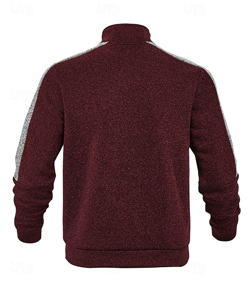 Herren Freizeitjacke Collegejacke Urlaub Täglich Atmungsaktiv Tasche Frühling Herbst Farbblock Mode Klassisch Stehkragen Regulär Schwarz Rote Grün Hellgrau Dunkelgray Jacken 2025 - $36.99 –P13