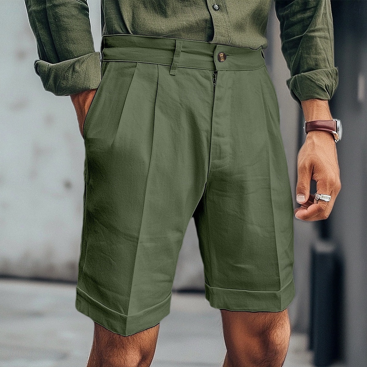 Per uomo Shorts Shorts di Lino Pantaloncini Estivi Shorts da Spiaggia Pantaloni plissettati Gamba Dritta Semplice Morbido Traspirante Lunghezza al ginocchio All'aperto Casuale Quotidiano Vacanza Moda del 2025 a $23.99 –P5