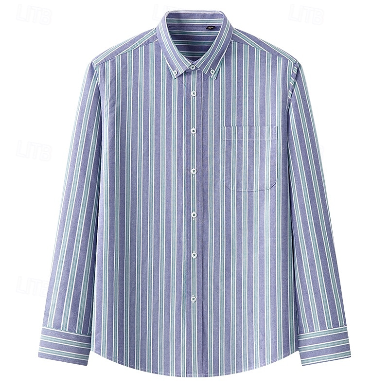 Per uomo Camicia Camicia elegante Camicia button-down Camicia Oxford Camicia a righe A righe Abbigliamento quotidiano Abbigliamento Aziendale Rosa chiaro Giallo Blu marino scuro Blu Manica Lunga del 2025 a $29.99 –P8