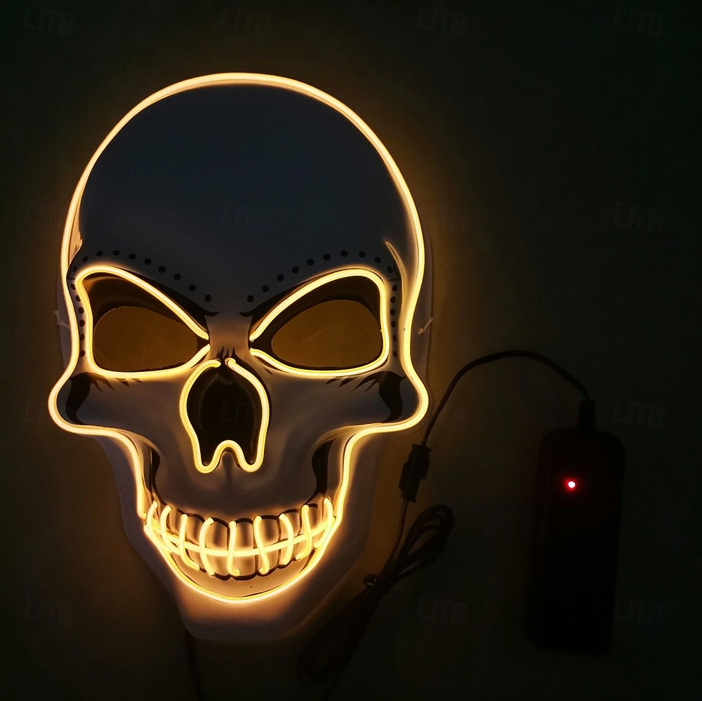 Schelet Craniu Halloween Mască Mască LED Infricosator Strălucitor în Întuneric Aprinde LED-ul Adulți Bărbați Pentru femei Unisex Halloween Carnaval Performanță Petrecere Costume de Halloween ușoare 2025 - $8.49 –P14