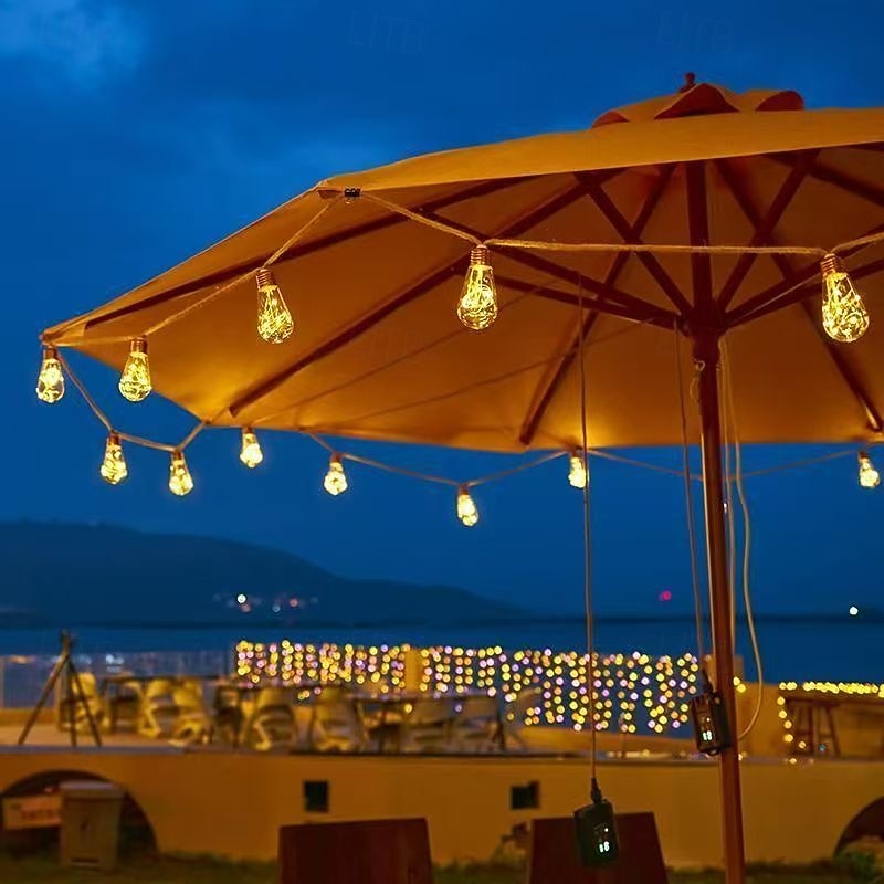 Solar Outdoor Camping Light Bulb Fairy String Light 8m 16LED Waterproof Wedding Party Atmosphere Landscape Light Home Garden Balcony Fence Tree Christmas Decoration 2025 - $53.99 –P5
