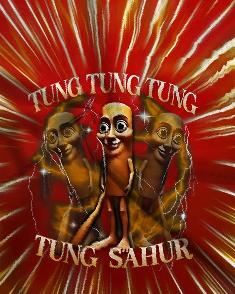 poikien t-paita sarjakuvahahmopainatuksella - tung tung tung sahur -kuvio 3D-graafinen t-paita, lyhythihainen, kesä, kevät, muoti, perus, lapset 4-12 vuotta, pyöreä pääntie, ulkoilu, rento, 2025 - $11.99 –P4