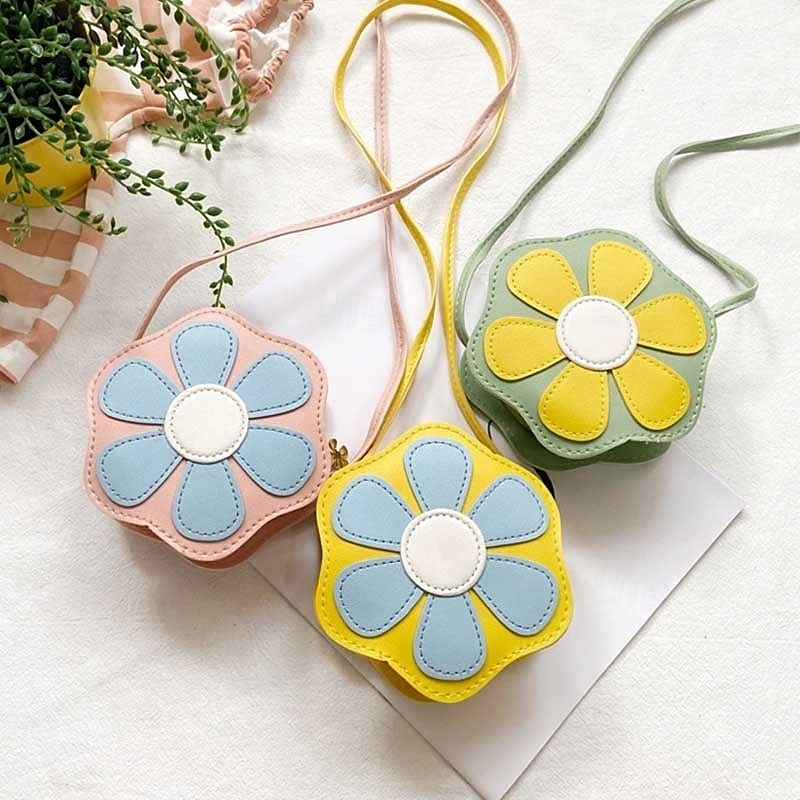 Mini axelväska med blommönster, söt axelväska i godisfärg för små flickor, snygg prinsessväska, liten myntväska med bedårande blommönster 2025 - $6.49 –P8
