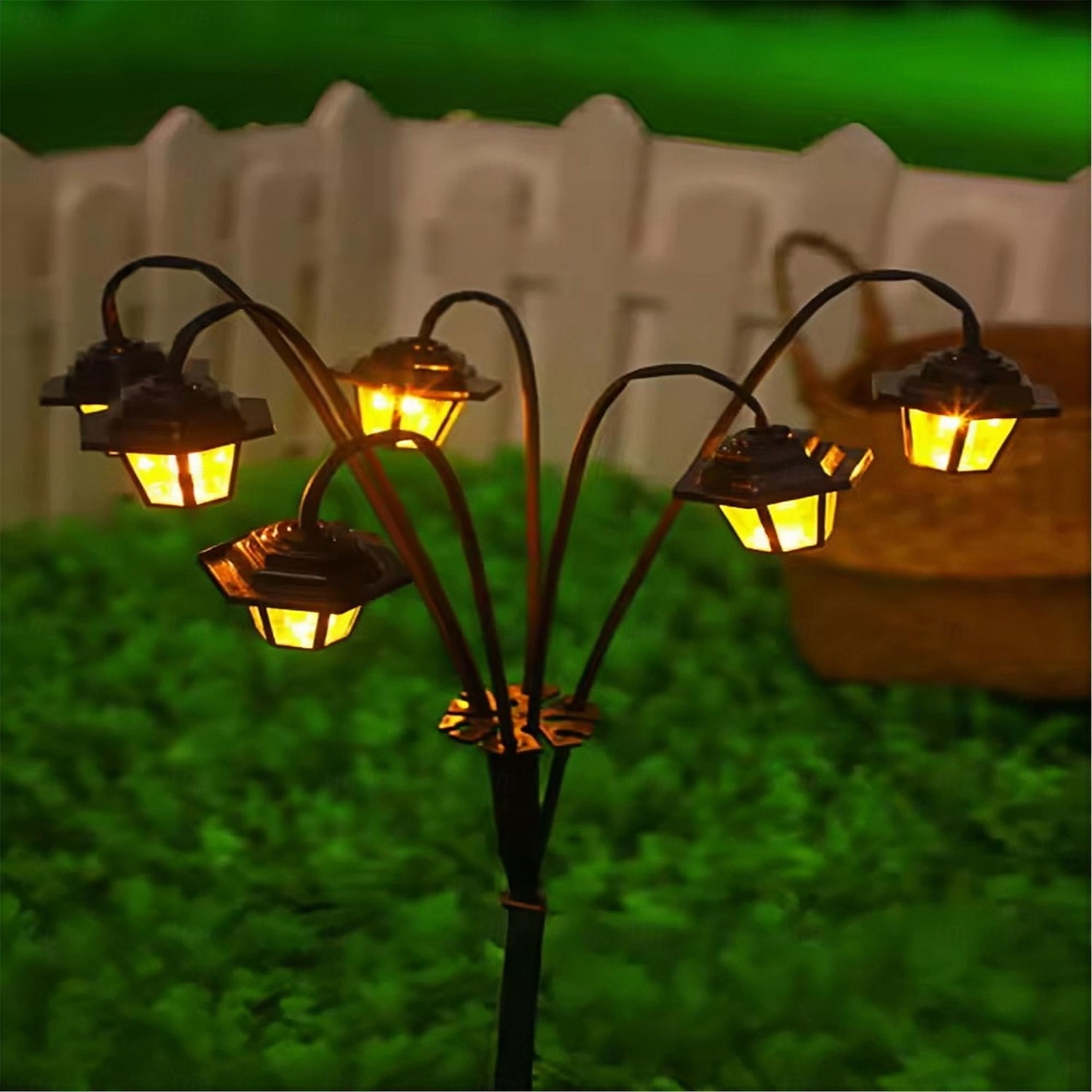 Solar Lights Retro Lantern Decorative Light Solar-Powered 6led Retro Street Lamp Shaped Decorative Light Suitable For Garden Courtyard 1pc 2025 - $14.99 –P6
