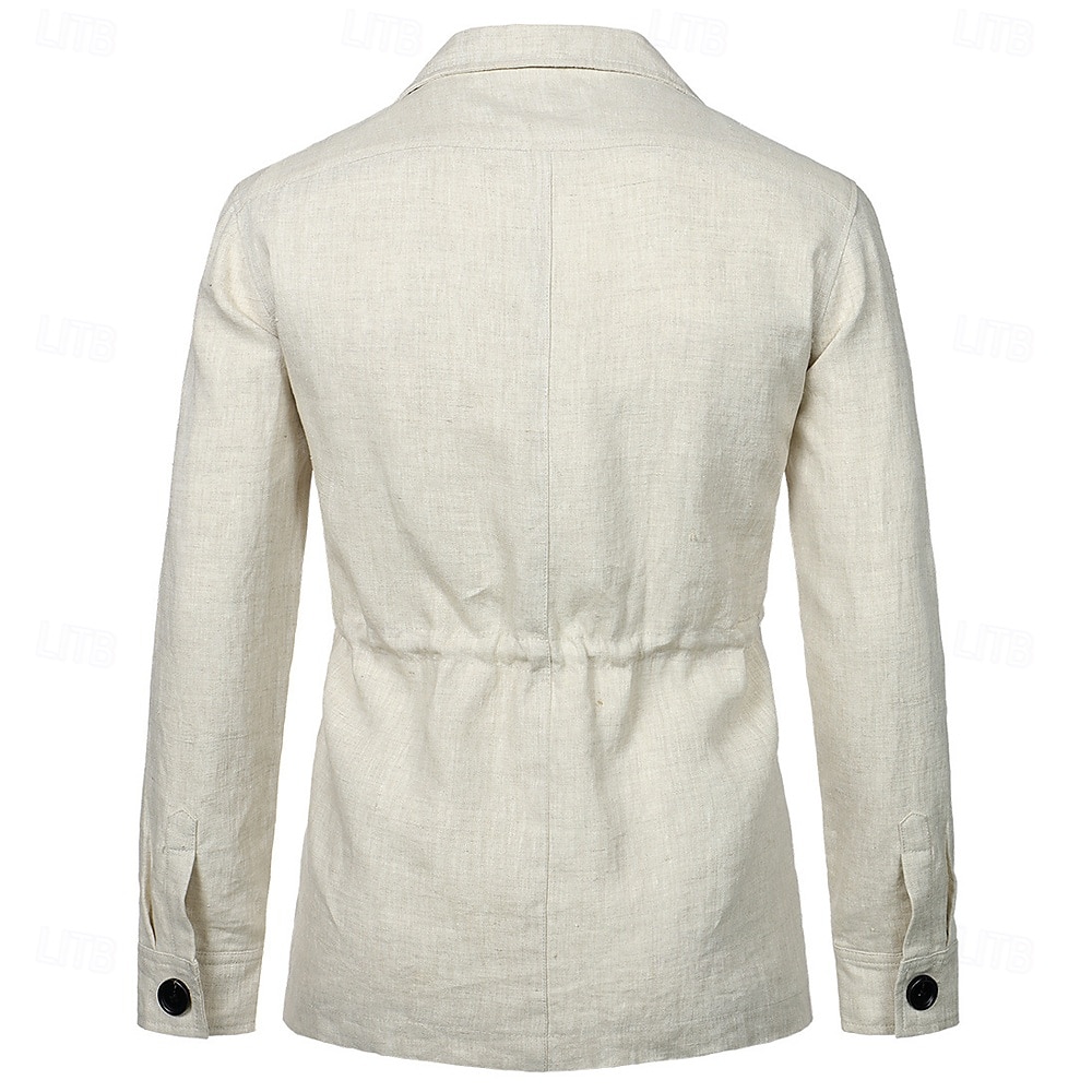 Per uomo Giacca Leggera Blazer 100% lino Scuola Formale Vacanza Elegante Vintage Estate Primavera Lino Tinta unica Tasca Delicato sulla Pelle Comodo Monopetto Un Bottone Bottone frontale Giacca del 2025 a $55.99 –P16
