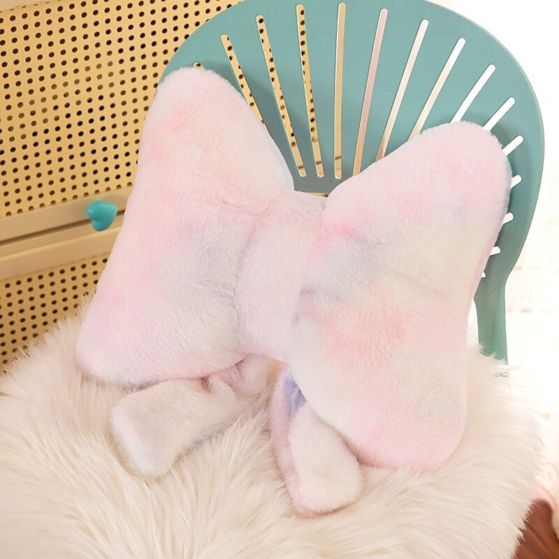 Almofada de apoio lombar com laço rosa, almofada de pelúcia macia para cadeira de escritório, dormitório ou sofá, almofada decorativa fofa para cintura &conforto do assento de 2025 por $20.99 –P8