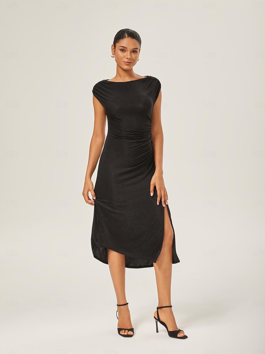 Weiblich Freizeitkleid Schwarz Kappenärmel Einfach Sommer Herbst Ganzjahresmode U-Boot-Ausschnitt Elegant Modern XS S M 2025 - $86.99 –P3