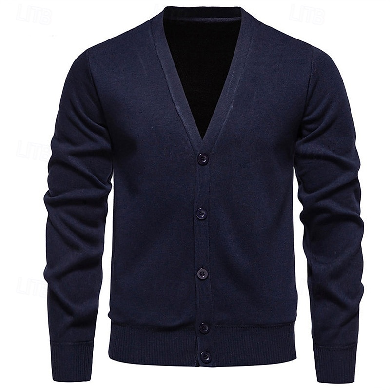 Voor heren Vest Trui Vest Bijgesneden vest trui Bijgesneden trui Geribd breien Normale tops Dichtknopen Gebreid Effen / effen kleur V-hals Stijlvol Casual Alledaagse kleding Uitgaan Kleding Herfst 2026 - $26.99 –P5
