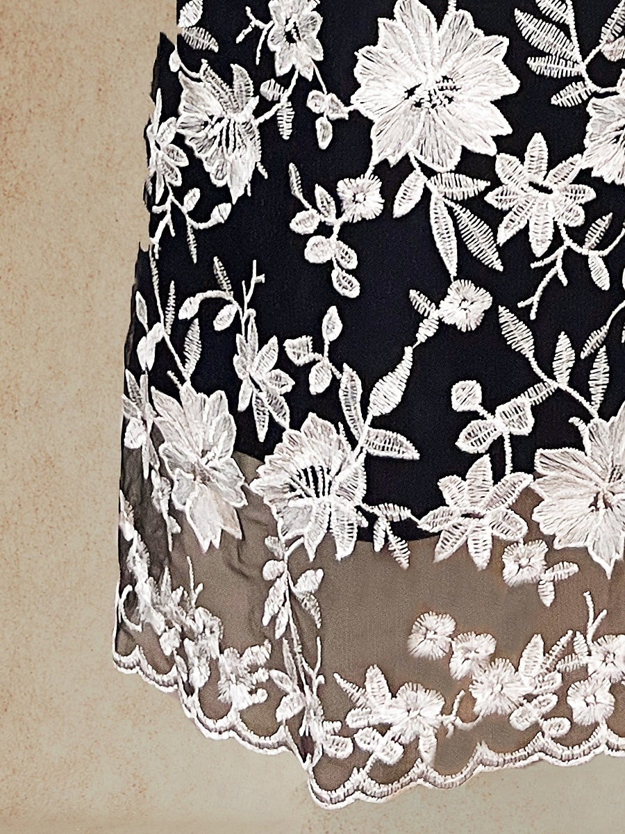 Damen Mantel Atmungsaktiv Spitze Bestickt Elegant Blumen Formell Hochzeit Party Lang Rundhalsausschnitt Lässiger Schnitt Langarm Oberbekleidung Schwarz Sommer Frühling 2025 - $59.99 –P2