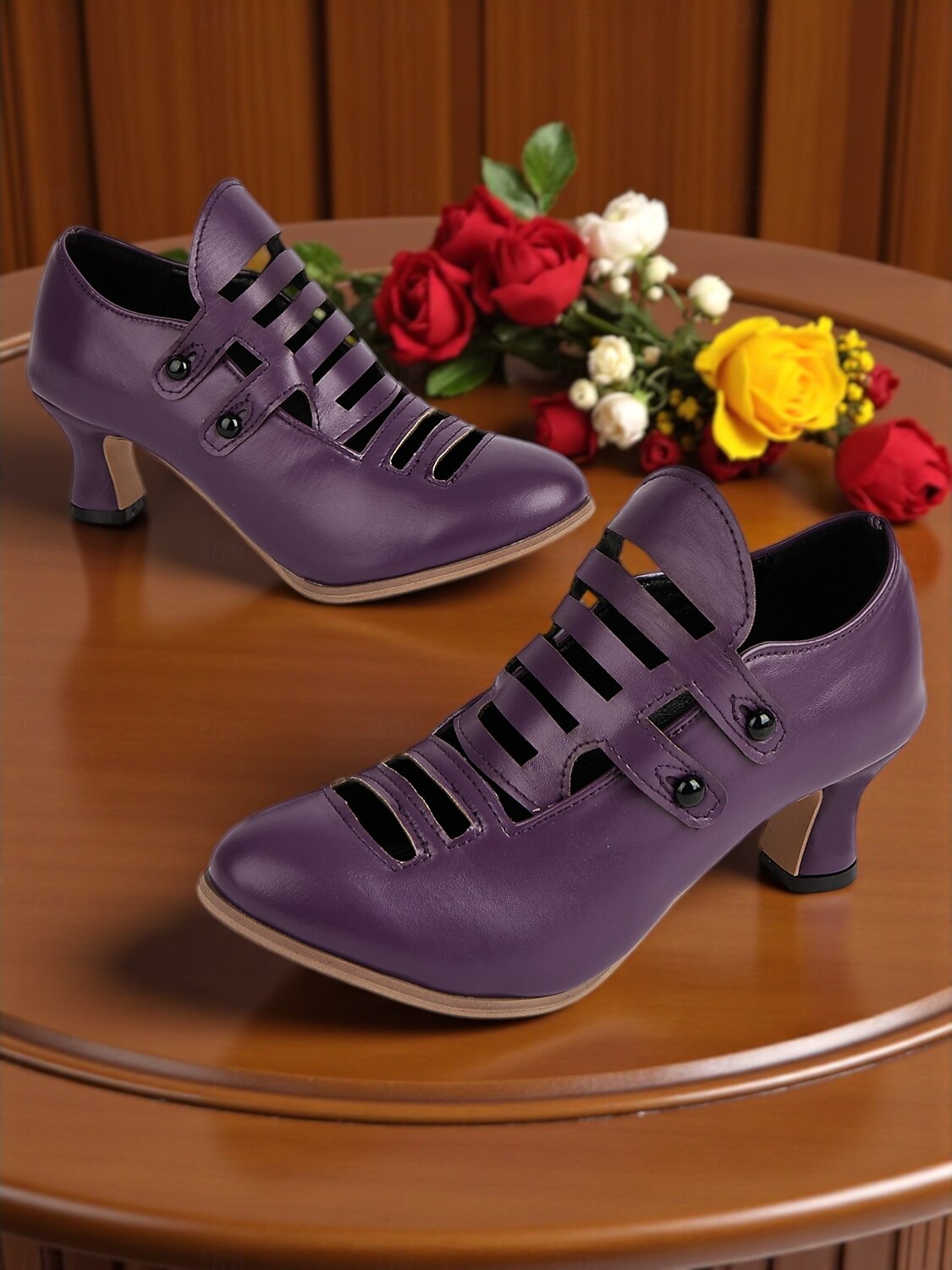 Femmes Chaussures à Talons Rétro Soirée Travail Quotidien Bouton Talon Cône Bout Rond Élégant ancien Marche PU Mocassin Noir Rouge Rouge Bordeaux de 2025 ? $54.99 –P3
