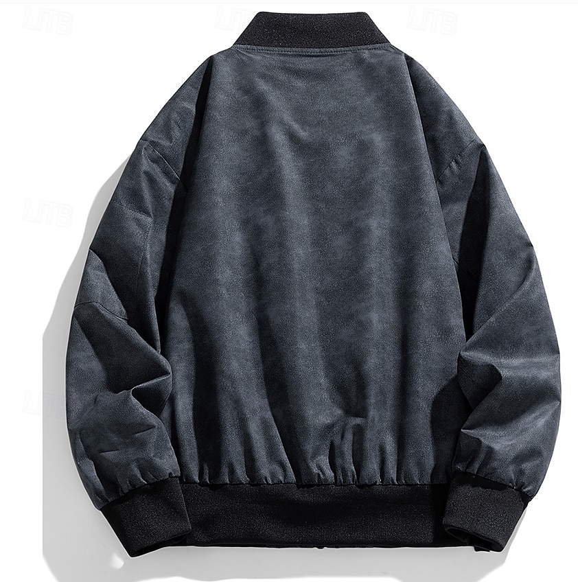 Per uomo Giacca Giacca Casual All'aperto Vacanza Caldo Cerniera Tasca Autunno Inverno Semplice Moda Comfort Colletto Mao Regolare Nero Cachi Giacca del 2025 a $49.99 –P2