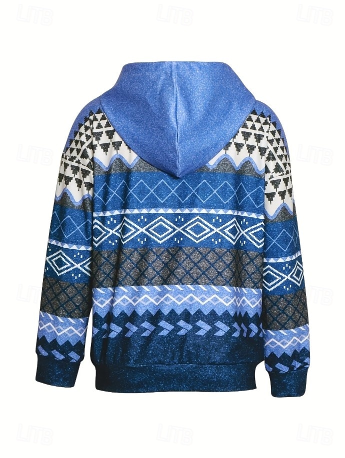 Giacca Felpa con Cappuccio da Donna con Maniche Lunghe e Zip con Tasche Leggera e Casual Micro-elastica Oversize Geometrica a Strisce Attiva Vintage Sportiva con Coulisse Rosso Blu Viola Marrone del 2025 a $26.99 –P2