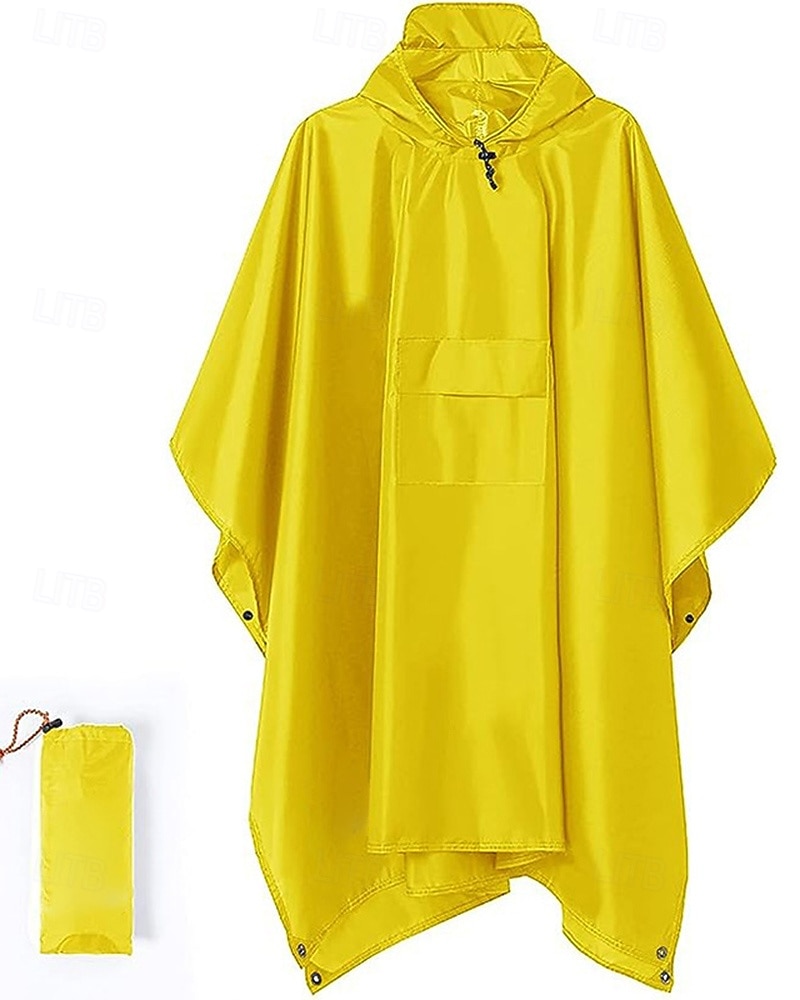 Men's Women's waterproof jacket Rain Coat Outdoor Waterproof Hiking Outfits Hiking Clothes Summer Spring Raincoat Camping / Hiking / Caving Running Solid Color Black Yellow Army Green 2026 - $21.99 –P9