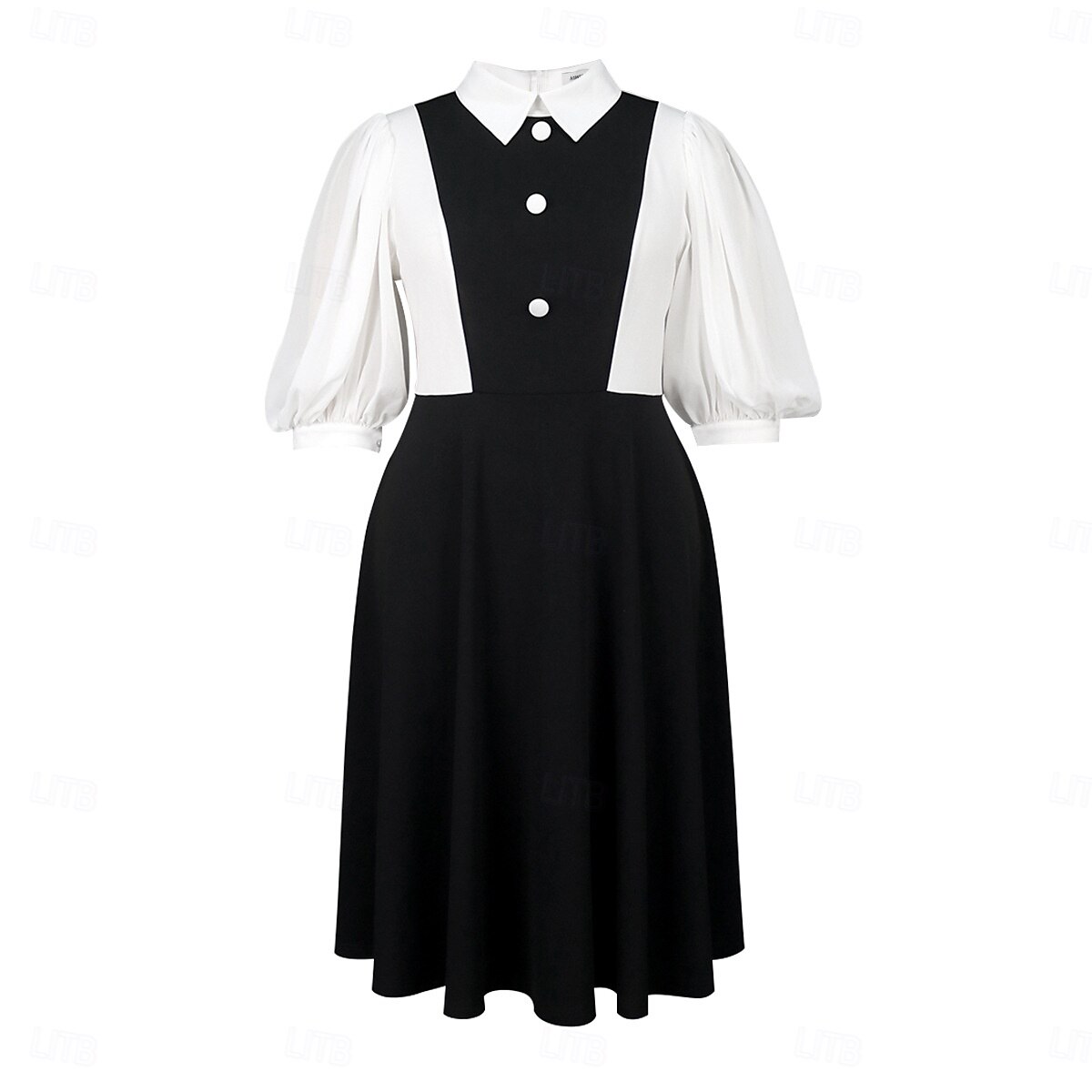 Retro Vintage 1950er Rockabilly Midlänge A-Linien-Kleid Ausgestelltes Kleid A-Linie Damen Urlaub Büro / Karriere Party & Abend Erwachsene Kleid Frühling & Sommer 2025 - $53.99 –P10